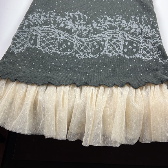 Super Cute Sleeveless Patterned Knit Dress with Lace - Picture 6 of 10